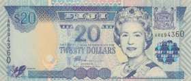 Fiji, 20 Dollaras, 2002, UNC, p107
Queen Elizabeth II portrait, serial number: AR 094360
Estimate: $15-30