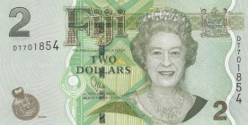 Fiji, 2 Dollars, 2011, UNC, p109b
Queen Elizabeth II portrait, serial number: DT 701854
Estimate: $5-10