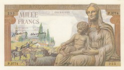 France, 1000 Francs, 1943, UNC, p102
serial number: P.3774.255
Estimate: $75-150