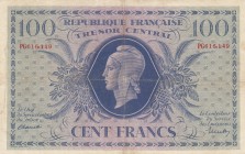 France, Tresor Central, 100 Francs, 1943, XF, p105
serial number: PG 616.149, Marianne portrait
Estimate: $100-200