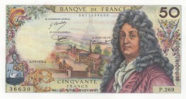 France, 50 Francs, 1975, AUNC-UNC, p148e
serial number: P.269-36630, Jain Racine portrait
Estimate: $100-150