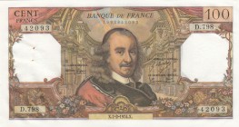 France, 100 Francs, 1944, AUNC, p149d
serial number: D.798.42093
Estimate: $25-50