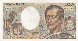 France, 200 Francs, 1986, XF, p154b
serial number: H.043 300028
Estimate: $5-.10