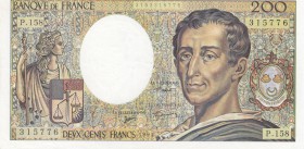 France, 200 Francs, 1994, UNC, p155f
serial number: P.158.315776, Montesquieu portrait at right
Estimate: $100-200