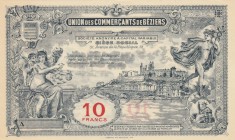 France, Beziers, 20 Francs, 1920, UNC
Union Des Commercants de Beziers, ticket
Estimate: $20-40
