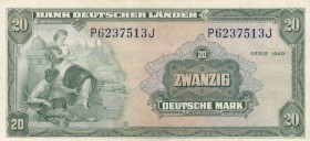 Germany, 20 Mark, 1949, XF (+), p17
serial number: P6237513J
Estimate: $75-150