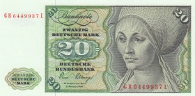 Germany, 20 Mark, 1980, UNC, p32d
serial number: GR 6449937L
Estimate: $50-100