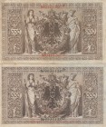 Germany, 1000 Mark, 1910, VF, p44, (Total 2 banknotes)
Estimate: $10-20