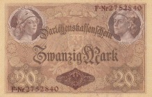 Germany, 20 Mark, 1914, UNC, p48b
serial number: 2752840, 7 digit serial
Estimate: $200-400