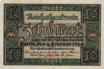 Germany, 10 Mark, 1920, VF, p67
serial number: 5921132
Estimate: $5-10