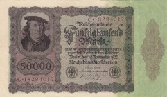 Germany, 50.000 Mark, 1922, AUNC (-), p79
serial number: C 18294017
Estimate: $10-20
