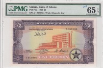 Ghana, 5 Pounds, 1962, UNC, p3d
PMG 65 EPQ, serial number: A/1 858985
Estimate: $150-300