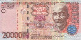 Ghana, 20.000 Cedis, 2002, UNC, p36a
serial number: EC 6609772, musician Ephraim Amu portrait at right
Estimate: $15-30