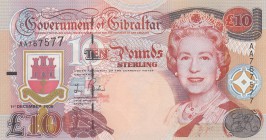 Gibraltar, 10 Pounds, 2006, UNC, p32a
Queen Elizabeth II portrait, serial number: AA 67577
Estimate: $20-40