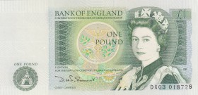 Great Britain, 1 Pound, 1970, UNC, p374g
Queen Elizabeth II portrait, serial number: DX03 018728, sign: Page
Estimate: $10-20