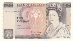 Great Britain, 10 Pounds, 1988, UNC, p379e
Queen Elizabeth II portrait, serial number: JN17 722954, sign: Gill
Estimate: $50-100