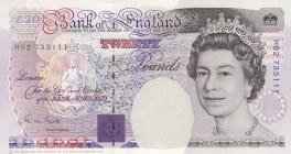 Great Britain, 20 Pounds, 1991, UNC, p384a
Queen Elizabeth II, serial number: H02 733111, sign: Gill
Estimate: $100-200