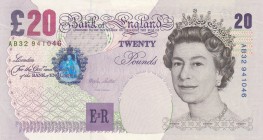 Great Britain, 20 Pounds, 2000, UNC, p389a
Queen Elizabeth II, Serial Number: AB32 941046, Sign: Lowter
Estimate: $20-40