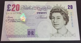 Great Britain, 20 Pounds, 2004, UNC, p390b
Queen Elizabeth II portrait, serial number: EA18 641820, sign: Bailey
Estimate: $30-60
