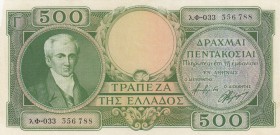 Greece, 500 Drachmai, 1945, UNC, p171
serial number: 033 356788
Estimate: $25-50