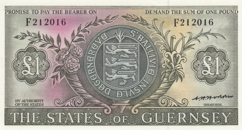 Guernsey, 1 Pound, 1969, UNC, p45b
serial number: F 212016, sign: Hodder
Estim...