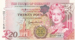 Guernsey, 20 Pounds, 2012, UNC, p61
serial number: QE/60 037168, Queen Elizabeth II portrait, Commemorative Issue
Estimate: $50-100