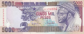 Guinea-Bissau, 5000 Francs, 1993, UNC, p14b
serial number: EF 776884
Estimate: $5-10