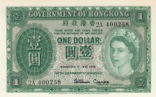 Hong Kong, 1 Dollar, 1956, UNC, p324Ab
Queen Elizabeth II portrait, serial number: 2A 400258
Estimate: $40-80