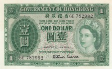 Hong Kong, 1 Dollar, 1959, UNC, p324Ab
Queen Elizabeth II portrait, serial number: 6E 782992
Estimate: $40-80