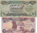 Iraq, 5 and 25 Dinars, 1980 / 1982, FİNE / AUNC, p70 / p72, (Total 2 banknotes)
Estimate: $5-10