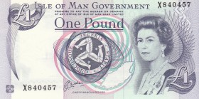 Isle of Man, 1 Pound, 1983, UNC, p40b
Queen Elizabeth II portrait, serial number: X 840457, sign: Cashen
Estimate: $10-20