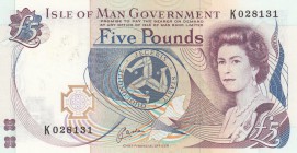 Isle Of Man, 5 Pounds, 1983, UNC, 41b
Queen Elizabeth II, serial number: K 028131
Estimate: $50-100