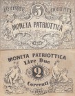 Italy, Venetian Republic, 2 Lire and 5 Lire, 1848, XF, pS186 / pS188, (Total 2 banknotes) 
Moneta Patriottica
Estimate: $50-100
