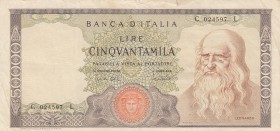 Italy, 50.000 Lire, 1970, VF, p99b
serial number: C 024597L, Leonardo Da Vinci portrait at right
Estimate: $150-300