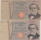 İtaly, 1.000 Lire, 1979, FİNE (-) / VF, p101, (Total 2 banknotes)
serial number: TB 650720T ve OC 942870N
Estimate: $10-20