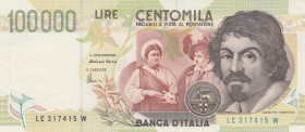 Italy, 100.000 Lire, 1994, UNC, p117
serial number: LC 317415W, Caravaggio portrait at right
Estimate: $75-150