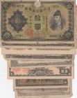 Japan, 50 sen (3), 1 Yen, 5 Yen (2), and 10 Yen (3), POOR / VERY FINE, (Total 9 banknotes)
no return
Estimate: $25-50