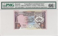 Kuwait, 1/4 dinar, 1980-81, UNC, p11x
PMG 66 EPQ, serial number:AJ59 499311, Canselled contraband note for stolen by Iraq forces
Estimate: $50-100