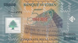 Lebanon, 50.000 Livres, 2014, UNC, p97
serial number: D/00 0005924, polymer
Estimate: $50-100