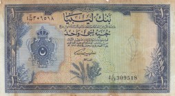 Libya, 1 Pound, 1963, FINE (-), p25
serial number: 4 C/23 309518, AH: 1382
Estimate: $50-100