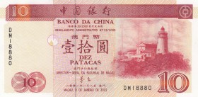Macau, 10 Patacas, 2001, UNC, p101a
Banco Da China, serial number: DM 18880
Estimate: $5-10
