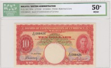 Malaya, 10 Dollars, 1941, XF-AUNC, p13
İCG 50, serial number: F/93 088426, King George VI portrait, Bristish Administration
Estimate: $300-600