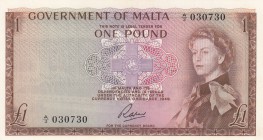 Malta, 1 Pound, 1963, UNC, p26
Queen Elizabeth II, serial number: A/3 030730
Estimate: $150-300
