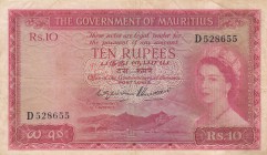 Mauritius, 10 Rupees, 1955, VF, p28b
serial number: D 528655, Queen Elizabeth II portrait
Estimate: $500-1000