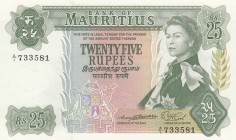 Mauritius, 25 Rupees, 1967, UNC, p32a
serial number: A/1 733581, signs: A.Beejadhur- D.G.H. Cook, Queen Elizabeth II portrait, FIRST PREFİX
Estimate...