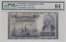 Netherlands, 10 Gulden, 1939, UNC, p54
PMG 64, serial number: HU 070790, Queen Emma portrait
Estimate: $200-400