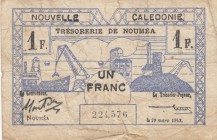 New Caledonia, 1 Franc, 1943, POOR, p55
serial number: 224576
Estimate: $10-20