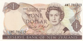 New Zealand, 1 Dollar, 1989, UNC, p169c
Queen Elizabeth II, serial number: : AMT 781529
Estimate: $10-20