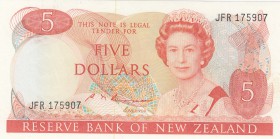 New Zealand, 5 Dollars, 1985, UNC, p171b
Queen Elizabeth II, serial number: JFR 175907
Estimate: $50-100