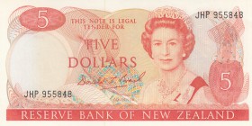New Zealand, 5 Dollars, 1989, UNC, p171c
Queen Elizabeth II portrait, serial number: JHP 955848, sign: Brash
Estimate: $50-100